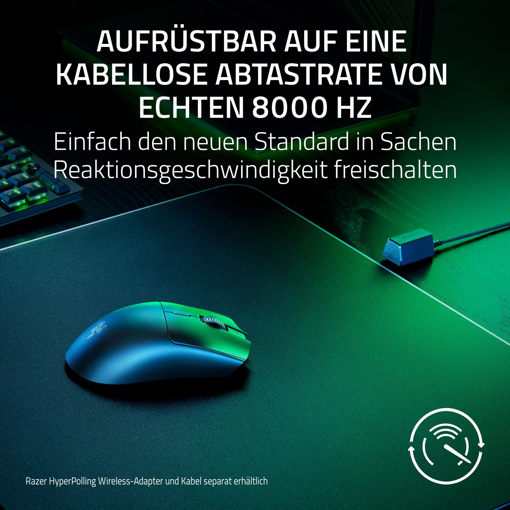 Razer Viper V3 HyperSpeed Kabellose Esports Gaming-Maus Focus Pro 30K DPI Sensor 280 Std. Akku Mechanische Switches 2th Generation 4000Hz Schwarz