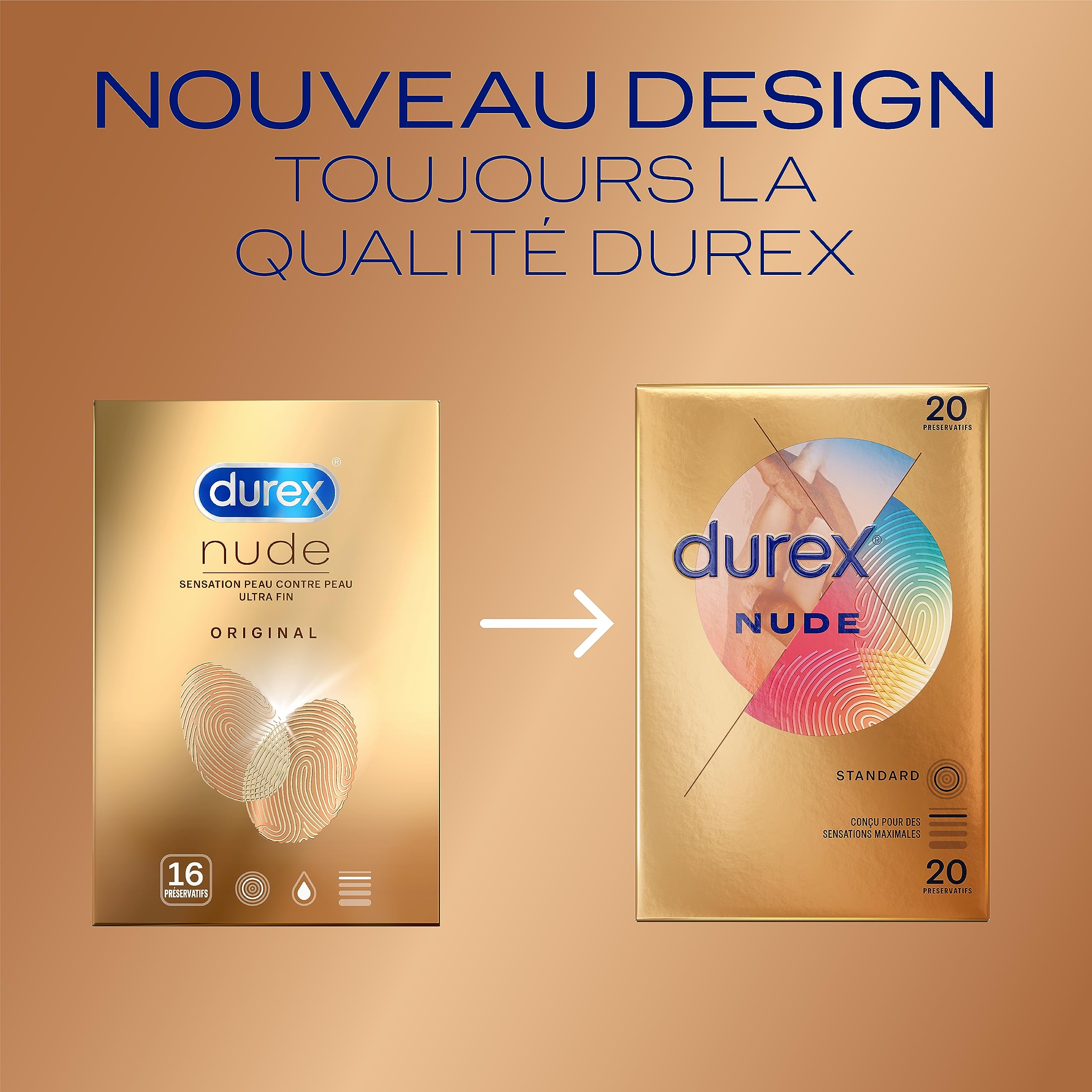 Durex - Lot de 80 Préservatifs Nude - Sensation Peau Contre Peau - 4x20  pièces : Amazon.fr: Hygiène et Santé