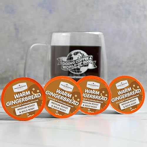 Miniatura 495 de Fresh Roasted Coffee, Peaberry de Tanzania, tostado ligero, Kosher, compatible con K-Cup, 24 cápsulas