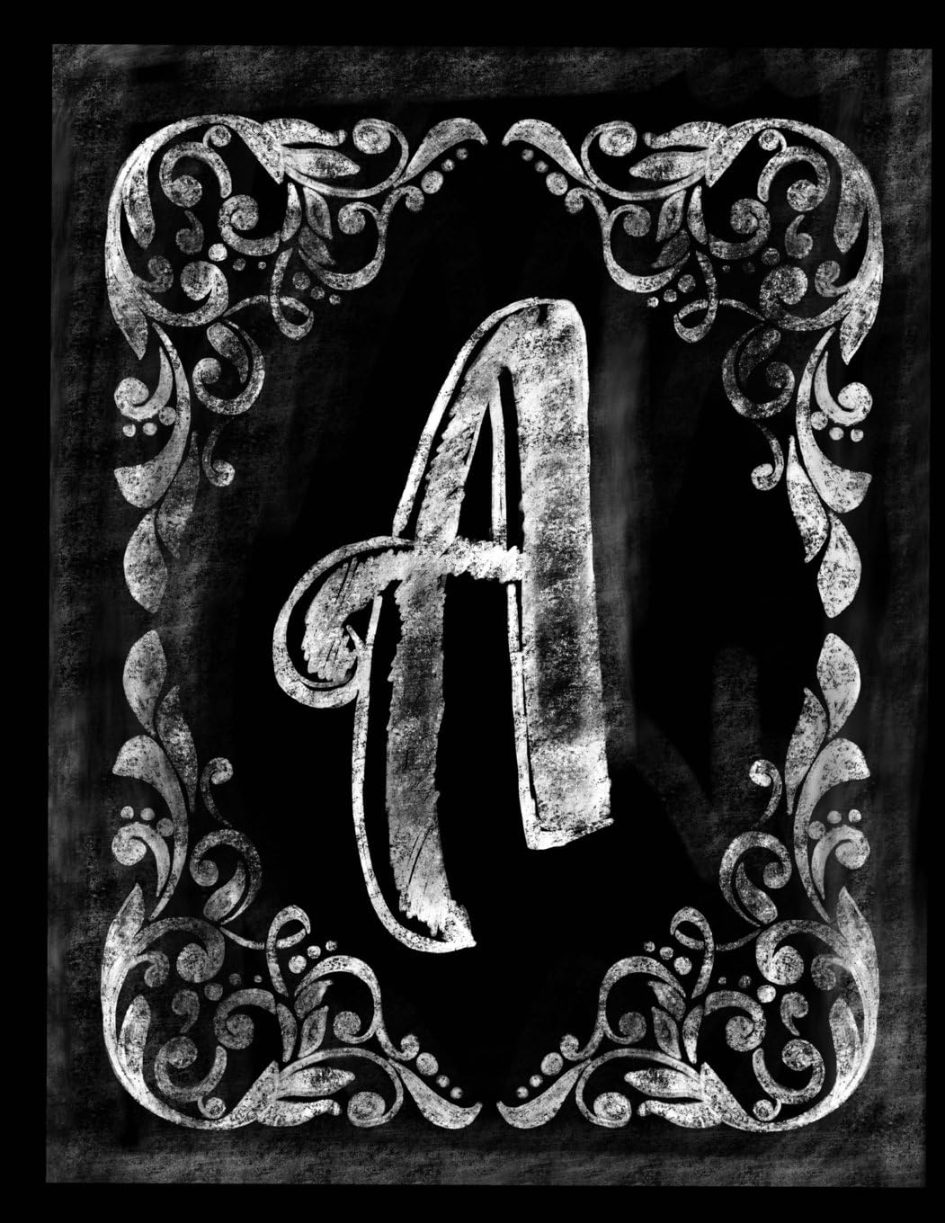A:: Personalized (Monogram Initial) Chalkboard Journal/Notebook For Women/Men Teens or Tweens; Vintage Inspired Chalkboard Art Border with Initial ... Pages (Monogram Chalkboard Notebook/Journal)