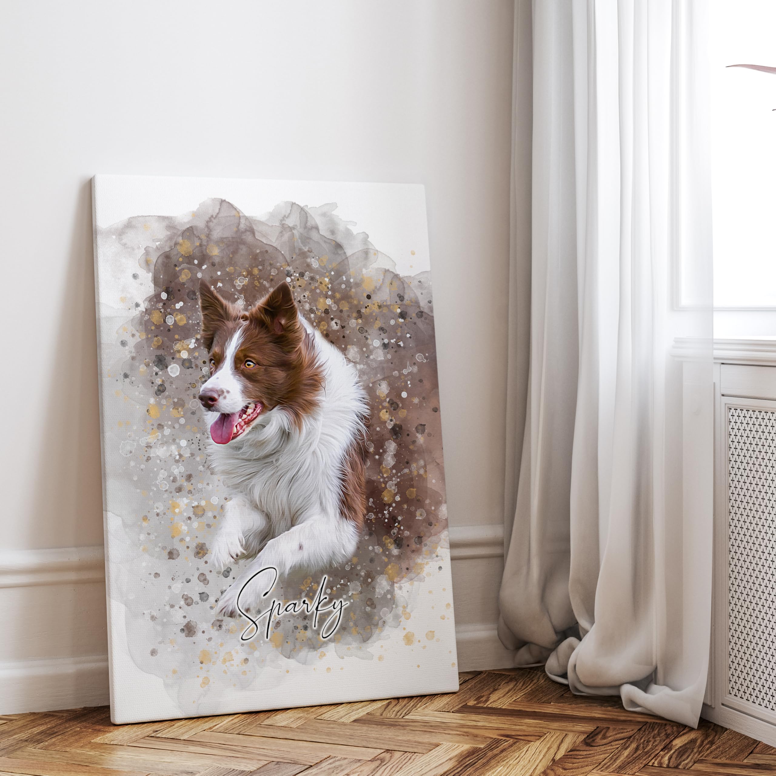 Generisch Dein Haustier als personalisiertes Portrait/Hund, Katze, Pferd, etc./ als Poster, Leinwand oder gerahmtes Bild/einzigartiges Geschenk (gerahmtes Bild, 40x60 cm)