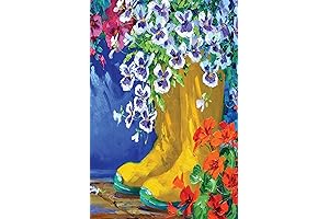 Toland Home Garden Flags for Sale | Boots and Blossoms Flower Flag 28x40 Inch