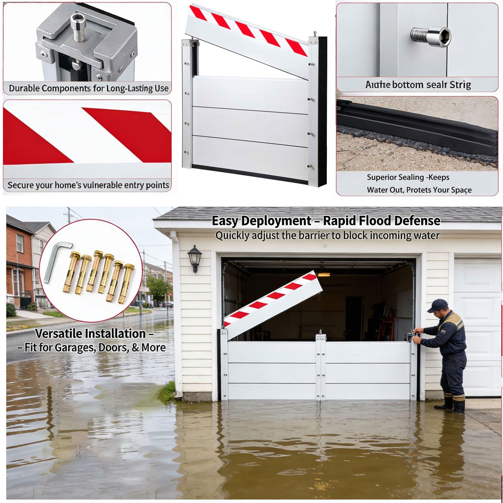 Barrera Inundaciones 13.1x4.6ft/400x140cm, ProteccióN Antiinundaciones, Defensa Antiinundaciones, Placas de ProteccióN Contra Inundaciones, Muros MóViles Contra Inundaciones