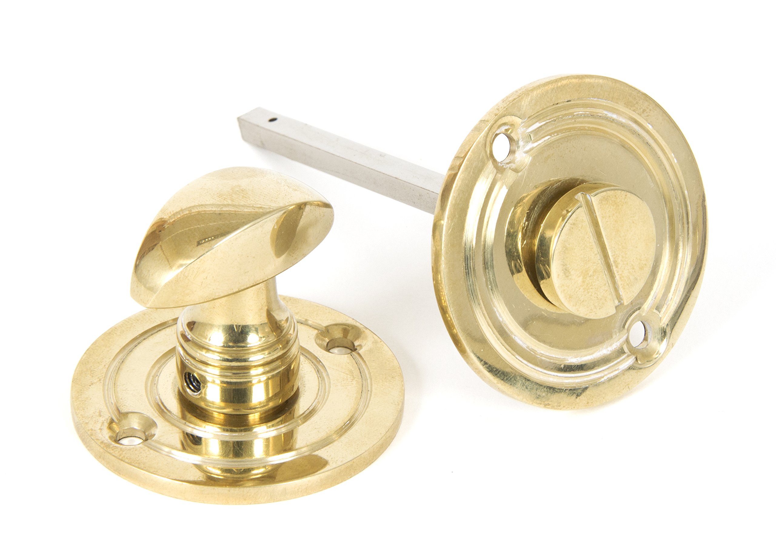 From The Anvil Gold Polished Brass Round Bathroom Thumbturn
