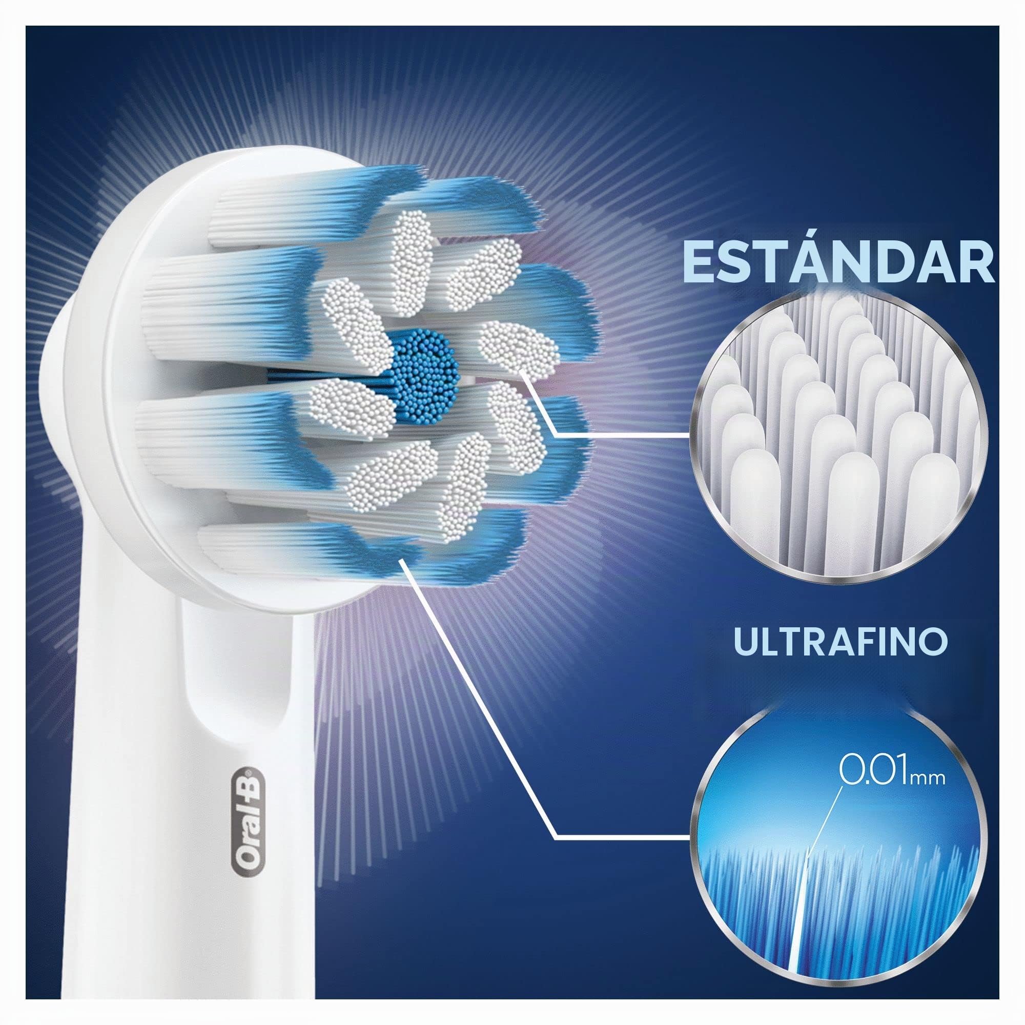 Oral-B Sensitive Clean Recambios Cepillo de Dientes Eléctrico, Pack de 10 Cabezales, Protección Encías - Originales, (Tamaño Buzón)