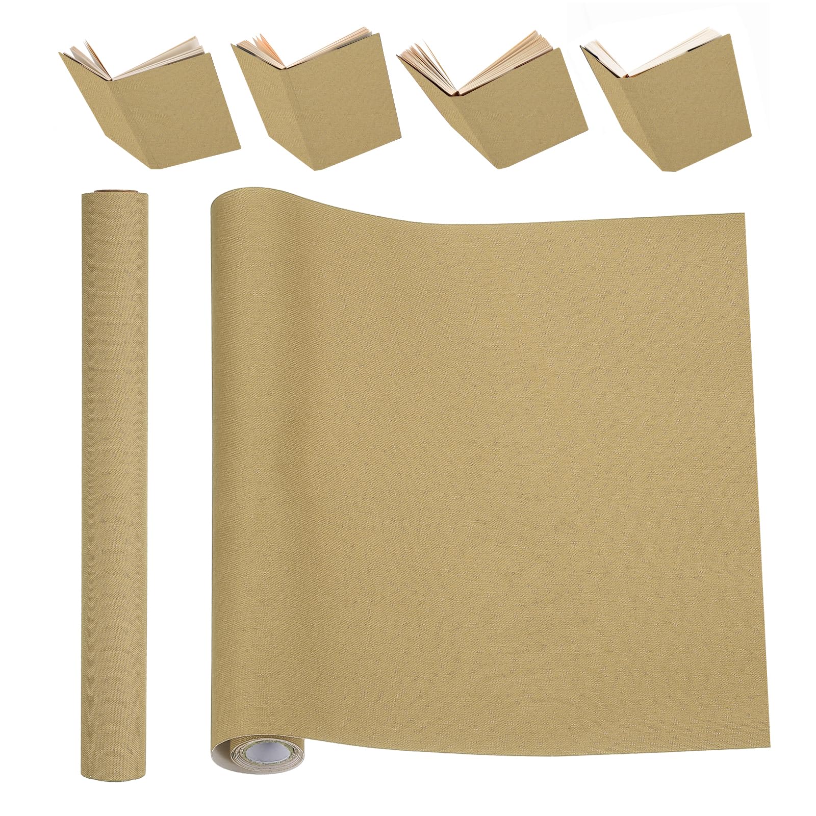 PATIKIL Book Binding Cloth, 51 x 11 Inches Book Cloth for Binding Repairing Fabric Surface Paper Backed Bookbinding Supplies, Khaki