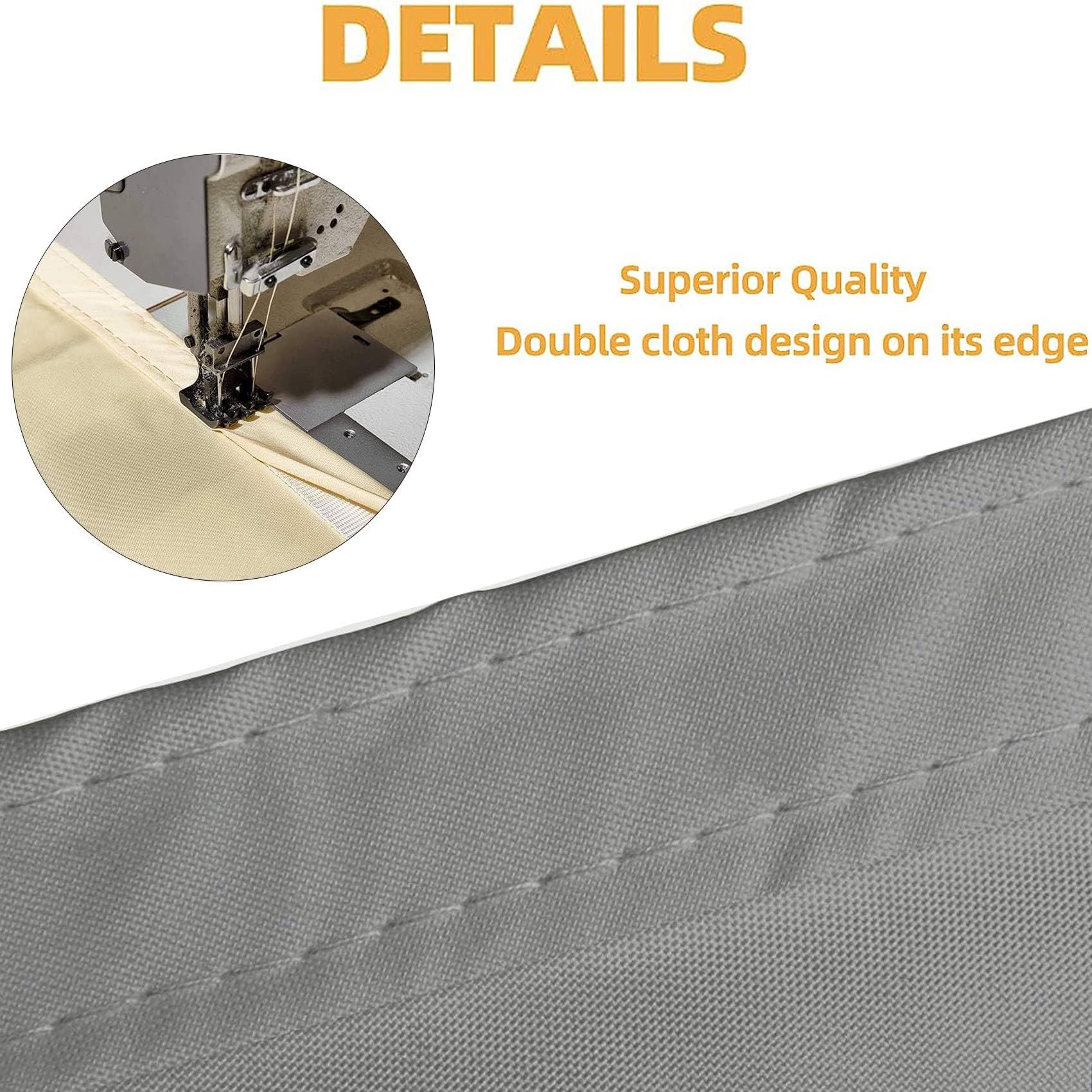 Prostokątne żagle przeciwsłoneczne Wodoodporne 3 x 7 m na promieniowanie UV Łatwa instalacja Wodoodporny żagiel przeciwsłoneczny Z liną na podwórku, Jasny szary