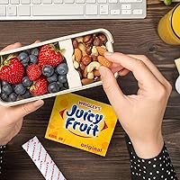 Vista 6 de JUICY FRUIT Gum, Goma de mascar original, caramelos a granel envueltos individualmente, 45 unidades, 3 paquetes, a granel