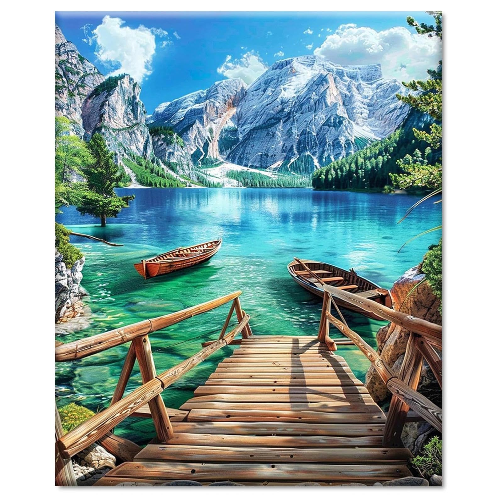YALKIN Malen Nach Zahlen Erwachsene, Paint by Numbers Malen Nach Zahlen, DIY mit Pinseln und Acrylfarben Handgemalt Ölgemälde Leinwand für Home Decor, Ohne Rahmen (40x50cm)
