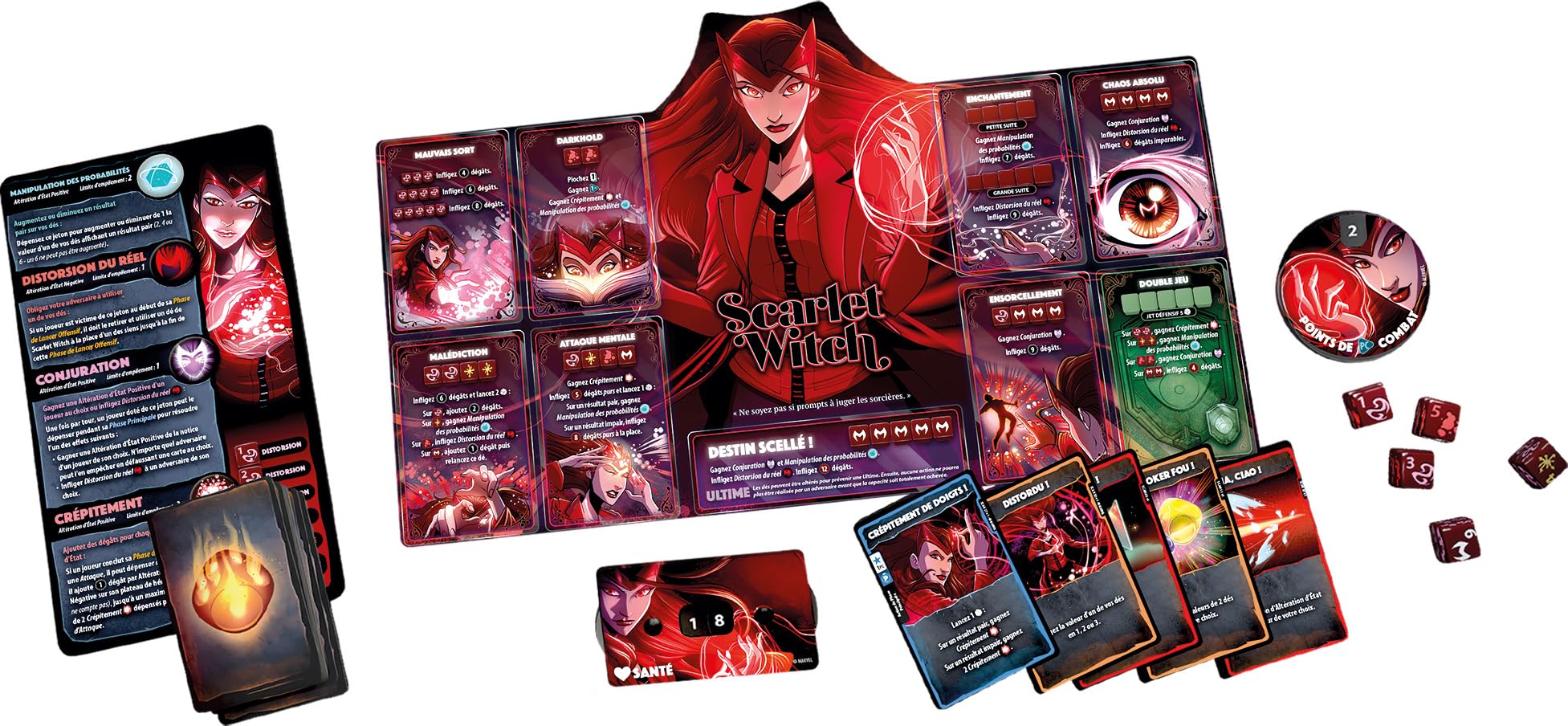 LUCKY DUCK GAMES - Marvel Dice Throne - Scarlet Witch, Thor, Loki, Spider-Man, Juego de Estrategia, Juego de Sociedad, De 8 Años, 2 a 4 Jugadores, 30 Minutos