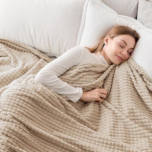 Miniatura 5 de EMME Manta de forro polar, tamaño individual, de franela de lujo para sofá, cama, sofá, silla, suave, afelpada, cálida y acogedora con diseño de