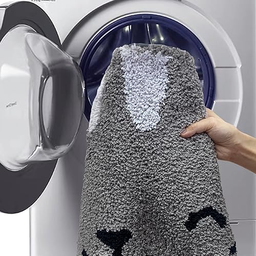 Miniatura 7 de ABREEZE Alfombra de baño de frutas y limón, absorbente, antideslizante, para baño, bonita alfombra de baño amarilla divertida, alfombra de ducha,