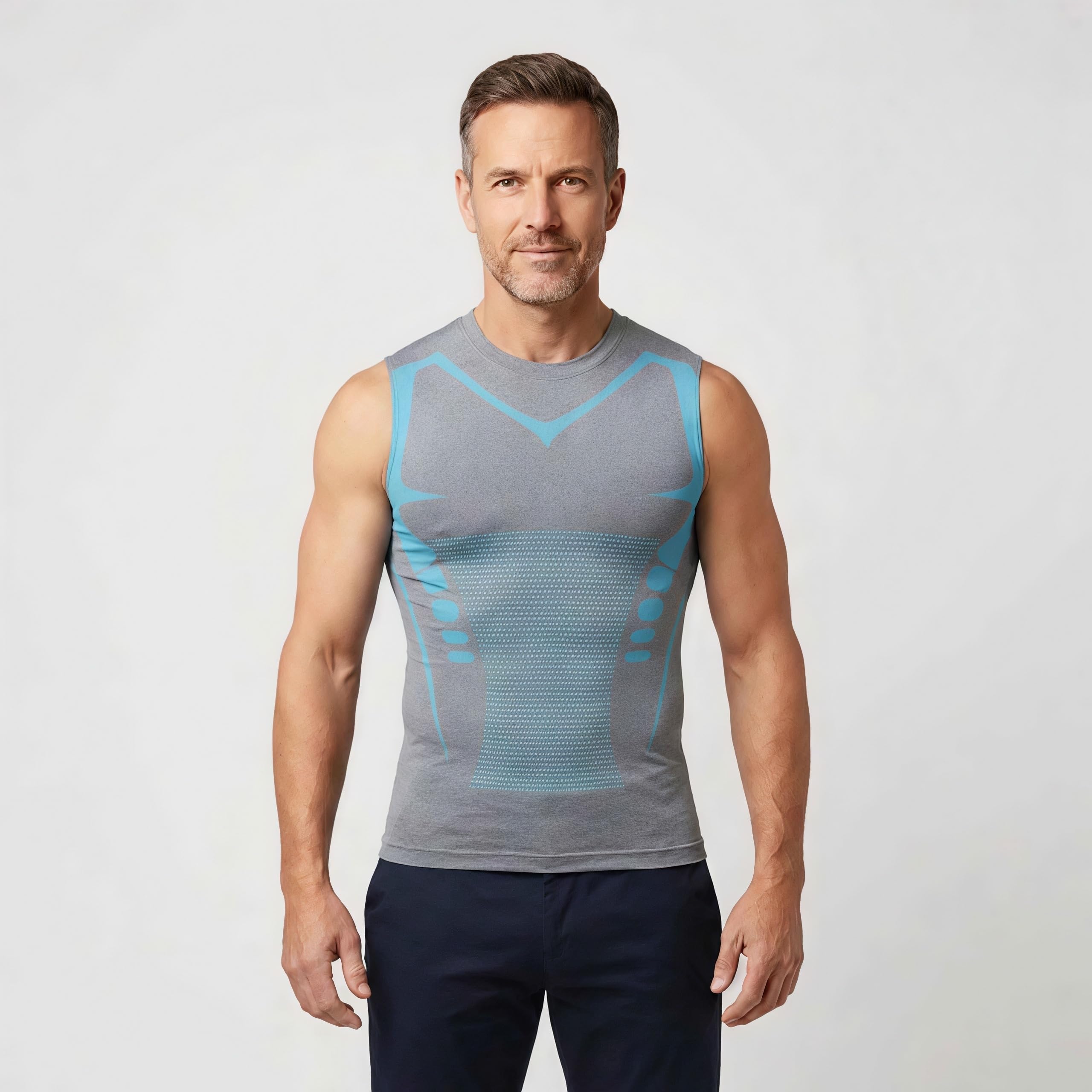 Men Shaped unterhemd, Kompressionsshirt Herren Shapewear Bauchweg Unterhemd Figurformendes Shirt Fitness Tank Top leicht atmungsaktiv elastisch unsichtbar