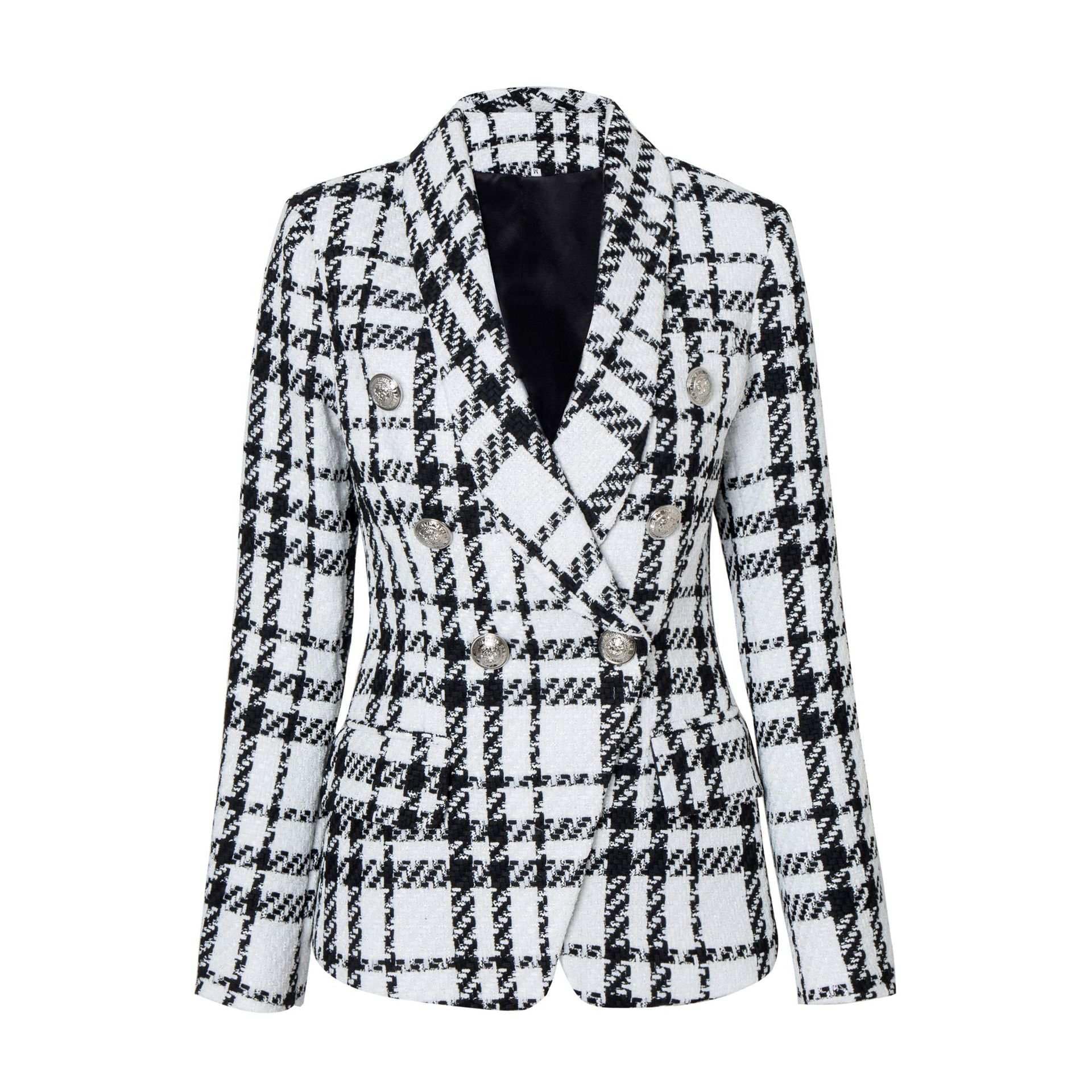 Donna Piccolo Vento profumato Blazer Doppio Petto Cappotto del Vestito delle Donne per la Cena del Partito