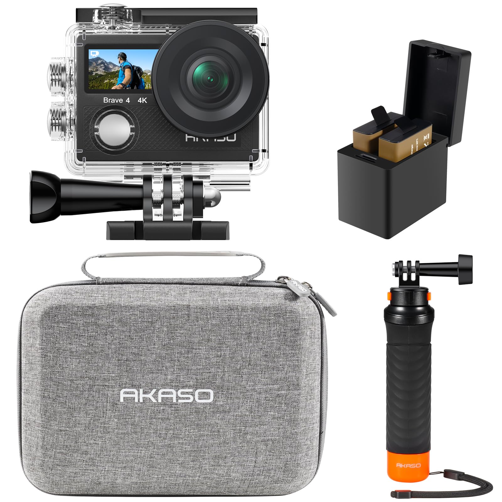 Amazon | AKASO Brave4 アクションカメラ 4K30FPS デュアルスクリーン 