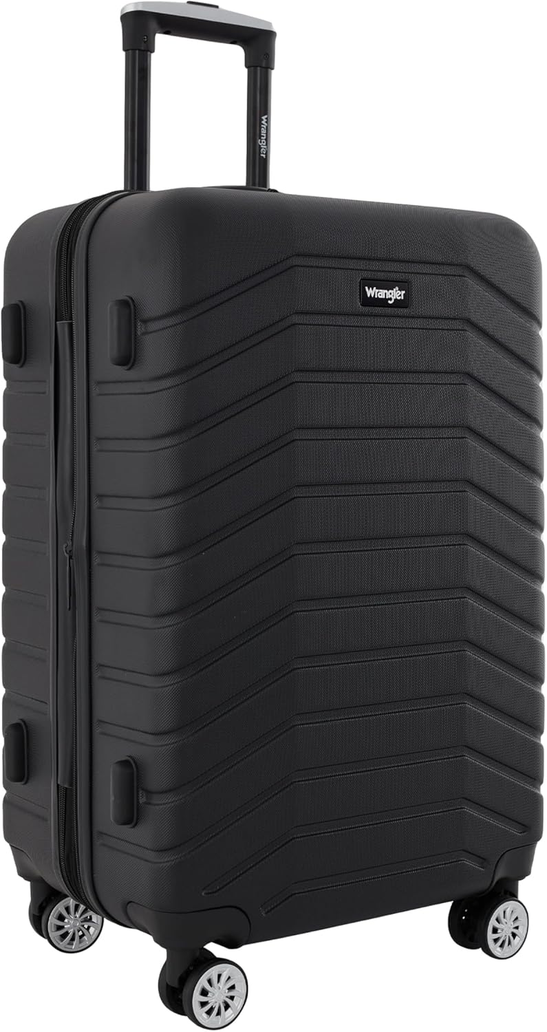 Wrangler Tahoe 3 Piece Spinner Luggage Set, Black