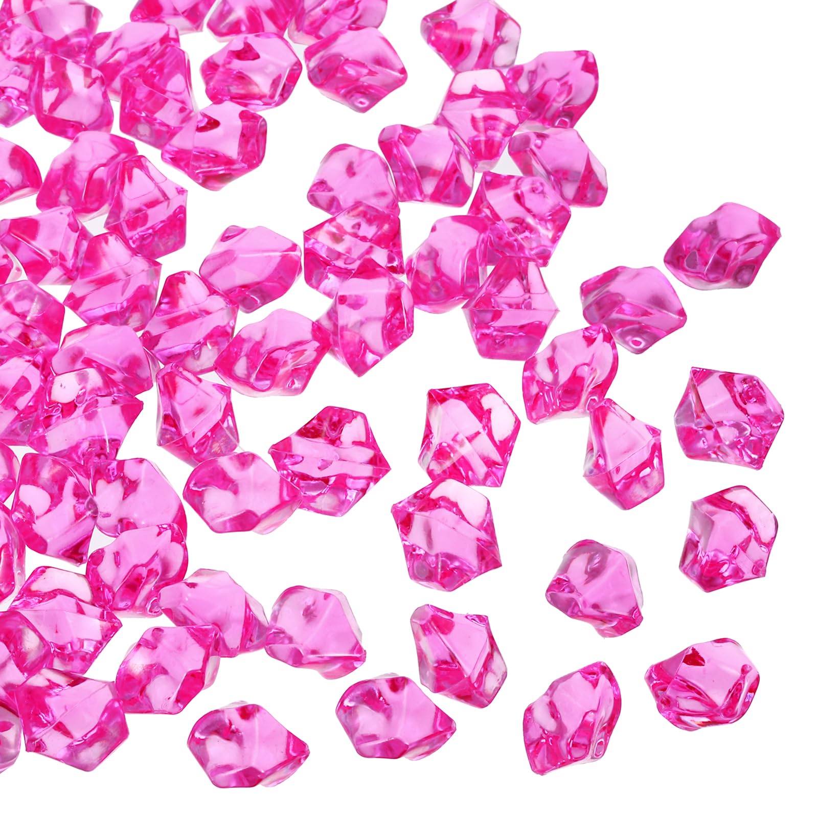 sourcing map 800pcs Fake Ice Rocks Acrylic Peach Crystals Gems Stones Dazzling Crushed Ice Sparkling Fake Diamonds for Vase Fillers