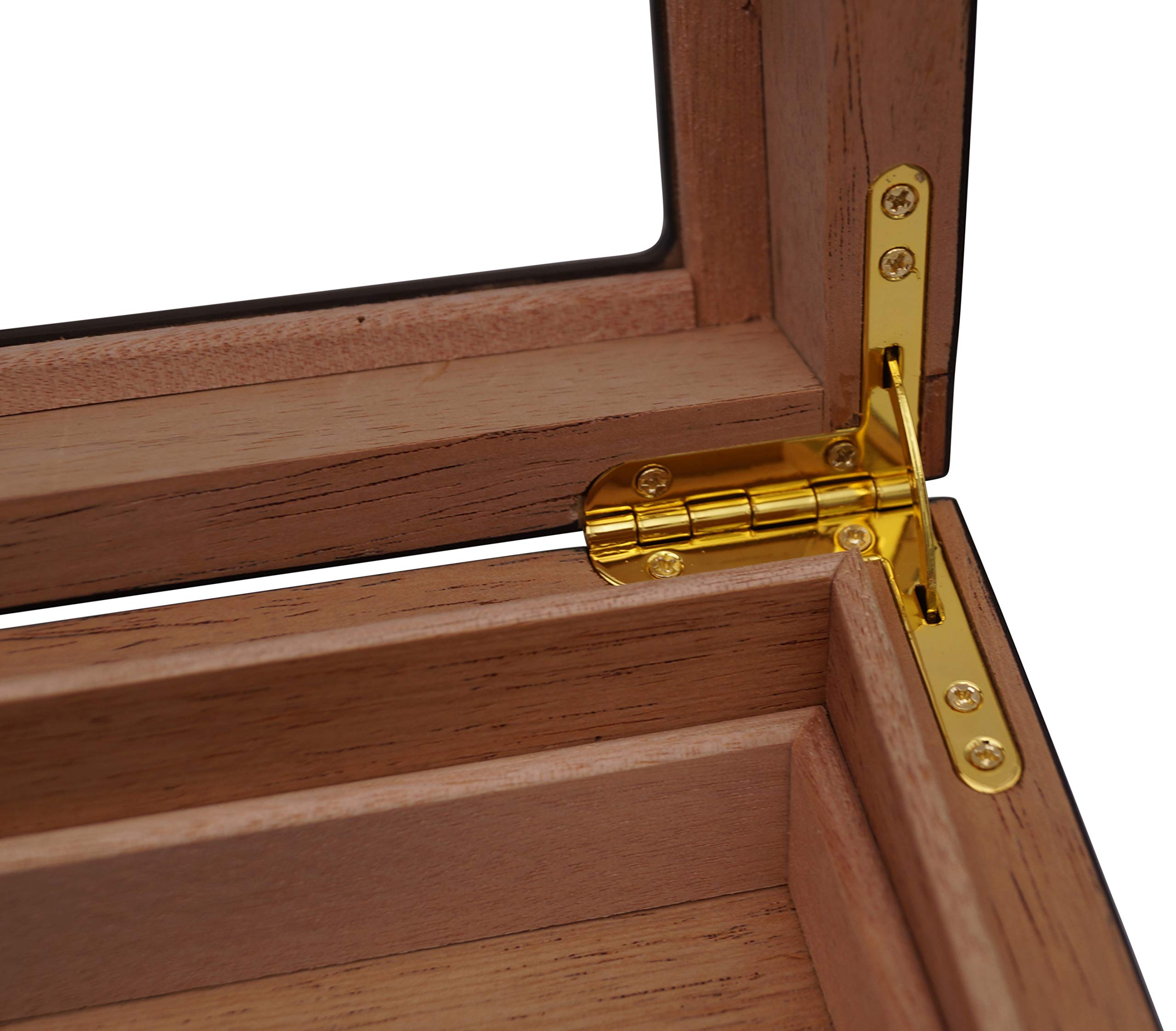 GERMANUS Humidor 224 mit Kristall Befeuchter und Hygrometer, Braun