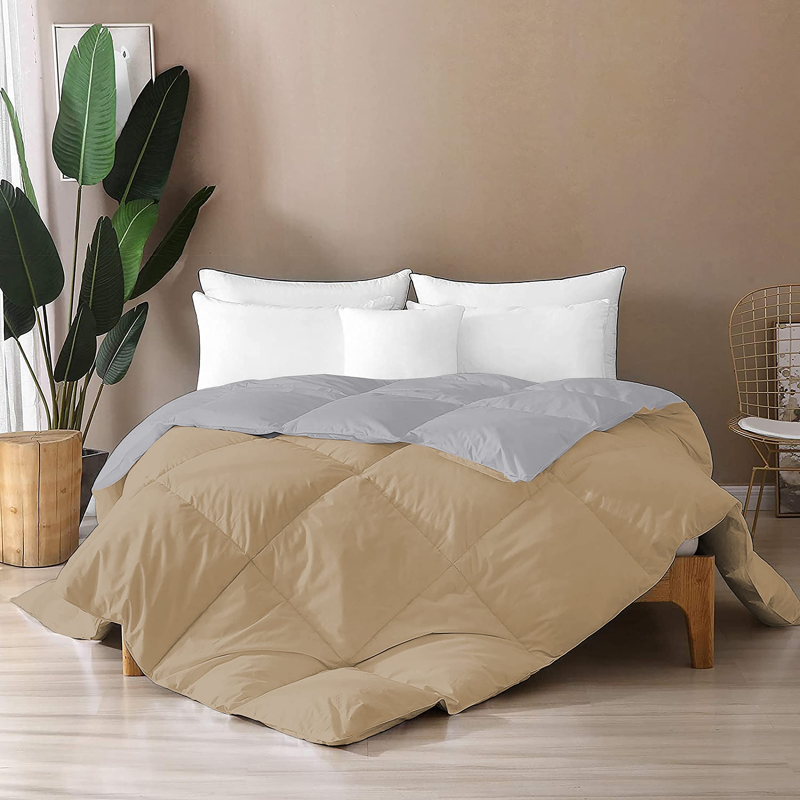 Filbert - Premium 500 GSM Comforter Super Soft Fluffy Revesible Comforter (60" x 90" Inches/152cm x 228cm) - Single Bed Comforter|Silver/Beige-image-6
