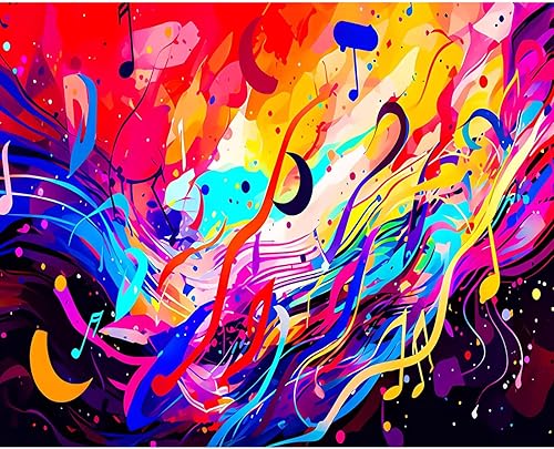 Miniatura 2 de Aihonmin Pintura por números para adultos, pintura de notas coloridas, pintura acrílica de acuarela por números para niños principiantes, pintura,