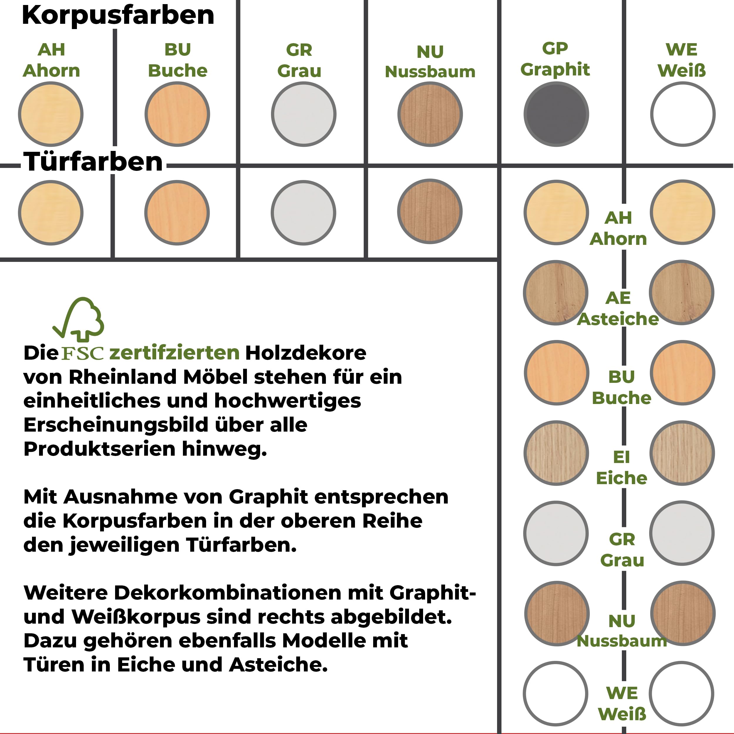 Flügeltürenschrank Cabino 80×42×110 cm – abschließbarer Aktenschrank 3OH in Ahorn mit 110° Drehtüren & Metallgriff