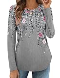 Long Sleeve Shirts for Women Crew Neck Casual Fall Fashion Blouses Basic Tunic Tops Dressy Work Clothes