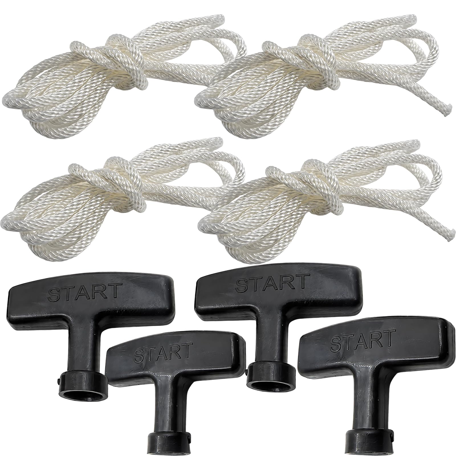 TUBAWD 8PCS Pull Cord Handle, Lawn Mower Pull Cord Replacement Kit, Pull Start for Small Engine Equipment