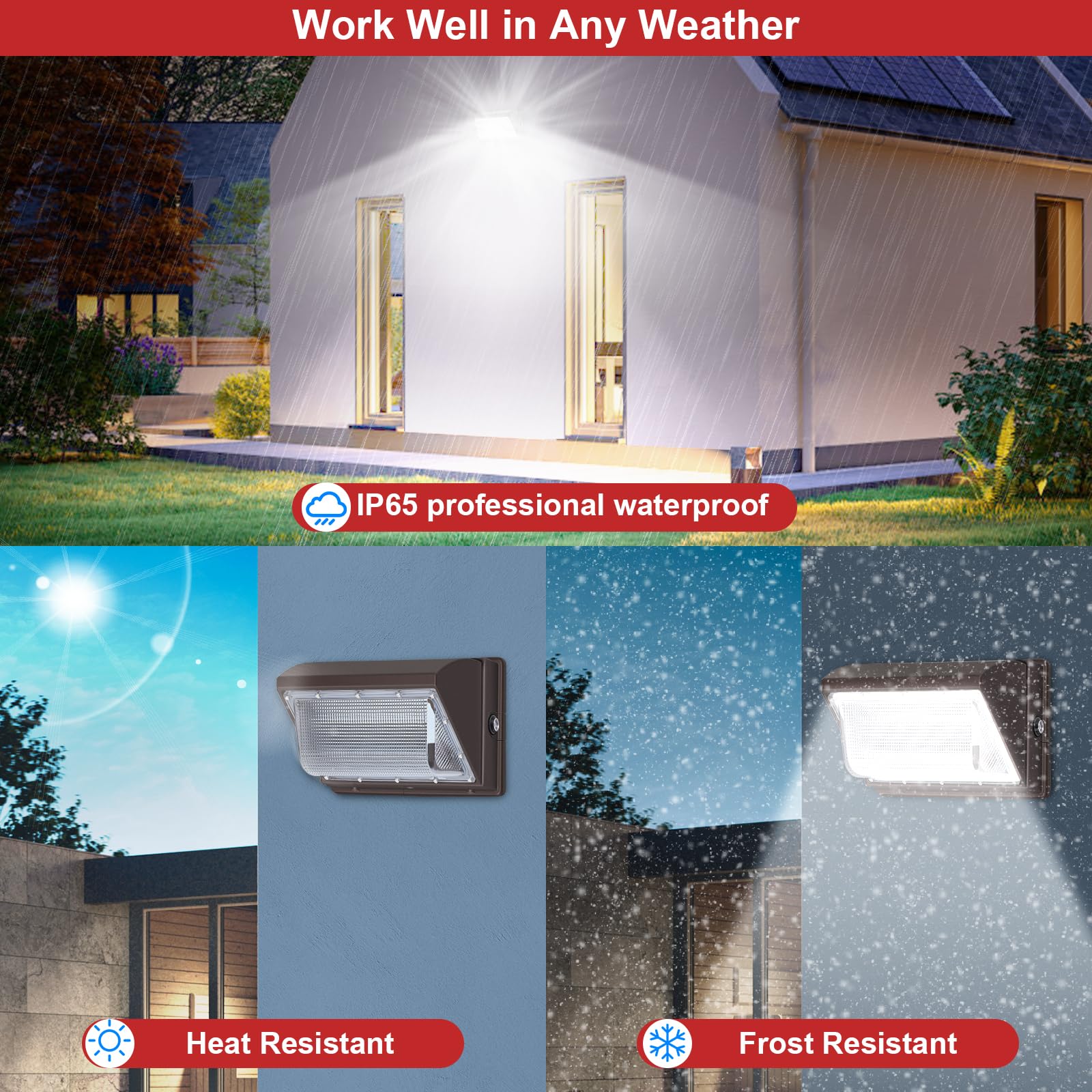 Zestaw świateł ściennych Led 120 W, super jasne 15840 lumenów Outdoor Wall Pack, 5000K Daylight IP65 Wodoodporne opakowania ścienne Zewnętrzne oświetlenie komercyjne