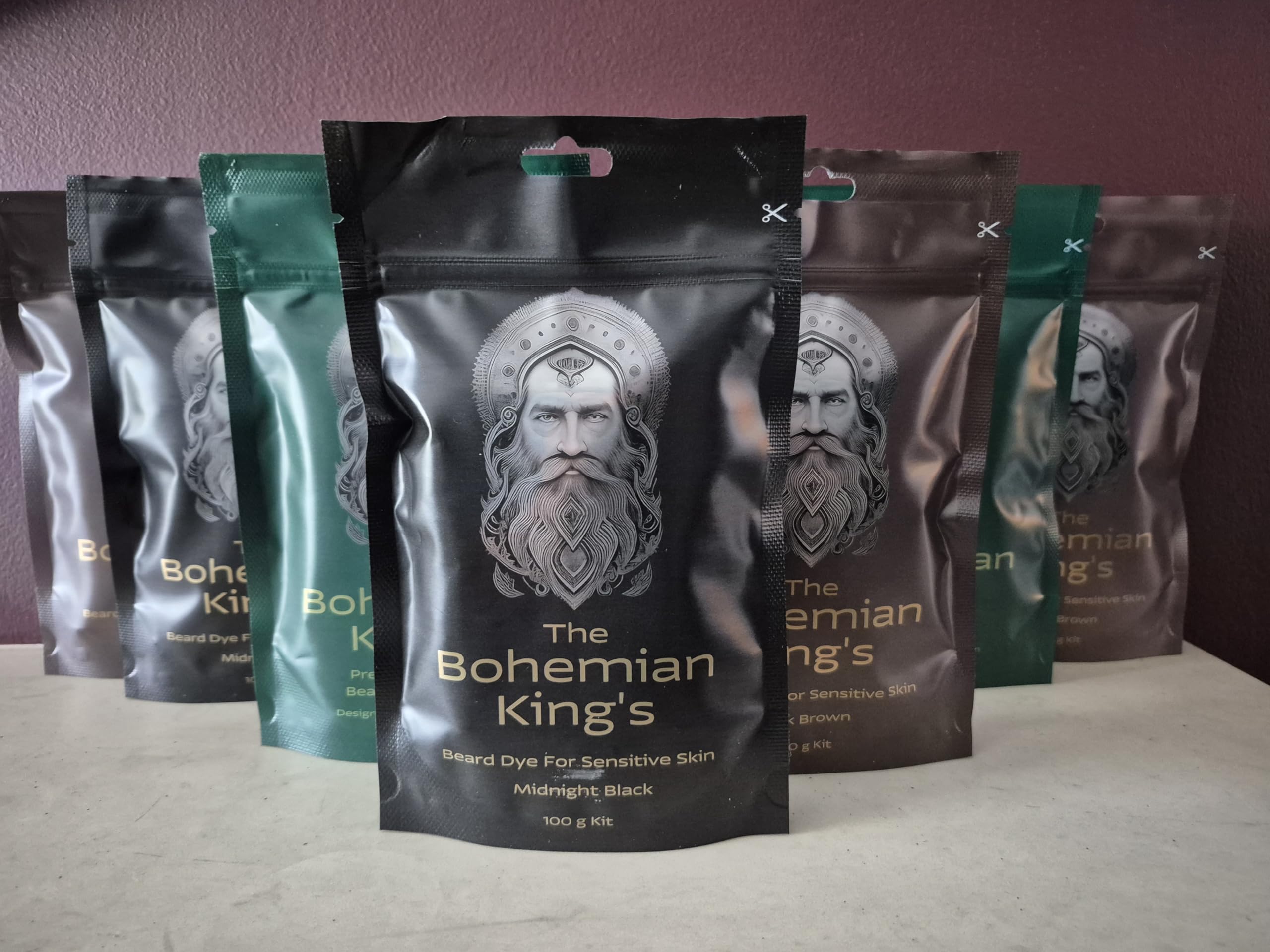 Tinte para Barba de The Bohemian King's para Hombres – Marrón Oscuro | Orgánico, Libre de PPD, Libre de Amoniaco | Coloración Suave para Barba para Piel Sensible | Fórmula Natural a Base de Plantas