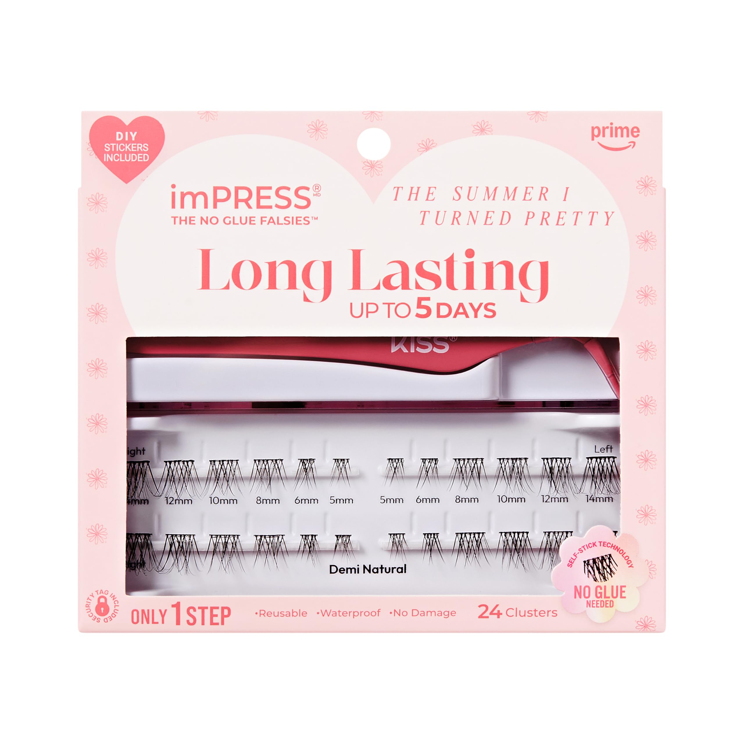 imPRESS The Summer I Turned Pretty Long Lasting Self Adhesive Eyelashes Demi Natural 24 Natural Volume Press On