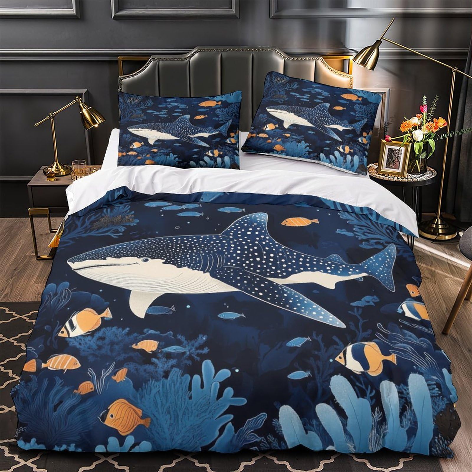 Housse de couette motif rustique en microfibre 3D King 220x240cm