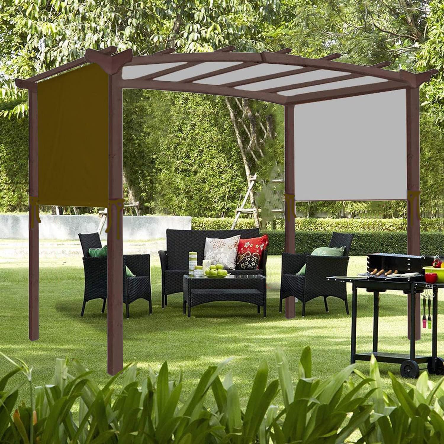 Pergola Replacement Canopy - Universal Replacement Canopy Shade Cover - Replacement Pergola Canopy Top - Adjustable Breathable Rainproof Sun Shading - for Pergola Structure