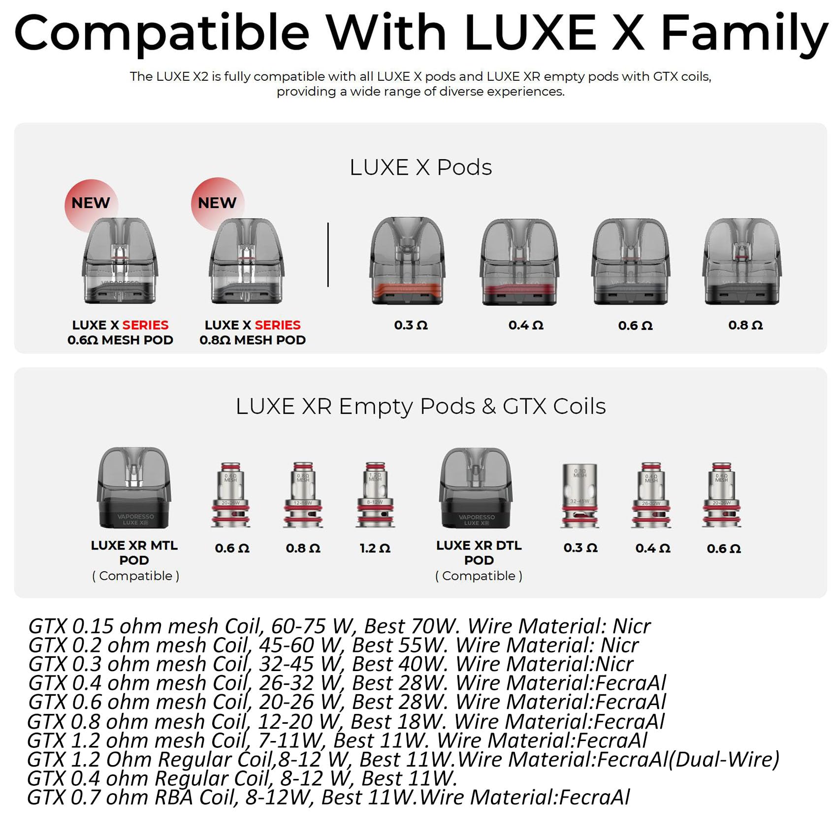 vaporesso nano pro Vaporesso Luxe X Pod Cartridge 2-Pack main image 0