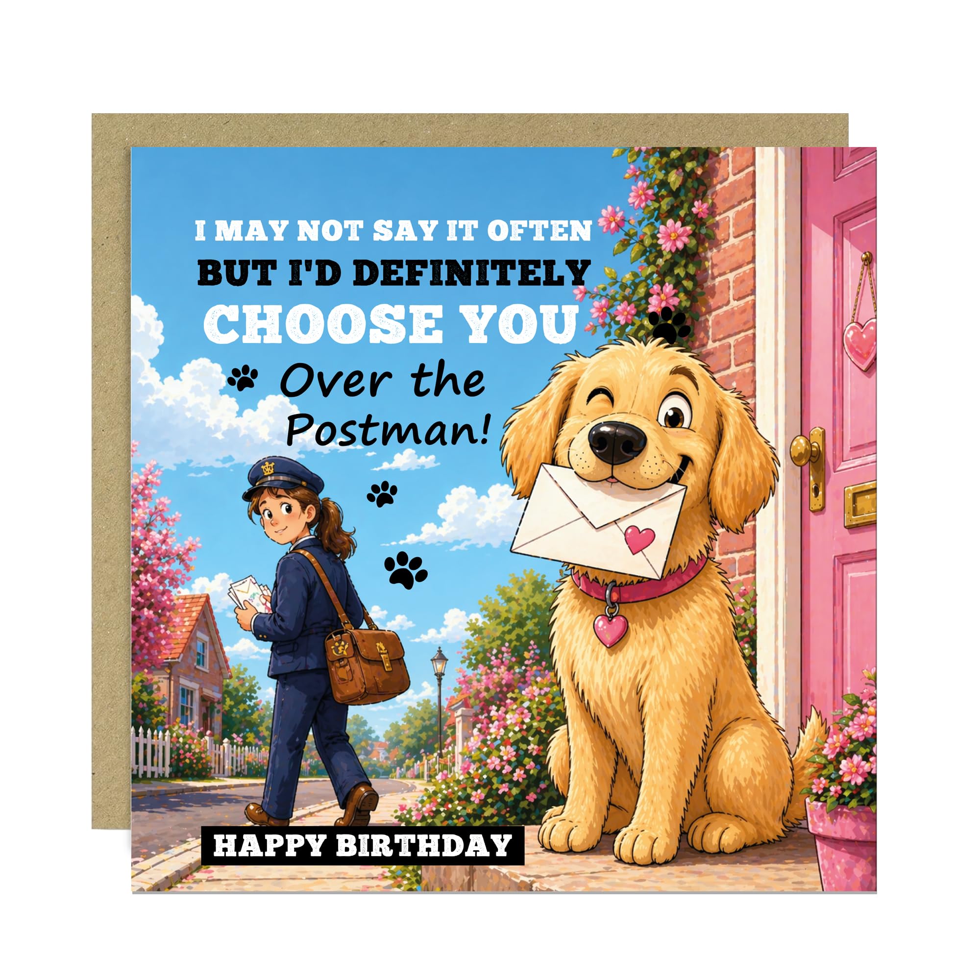 RED OCEAN Funny Birthday Card From The Dog Hilarious Birthday Card For Puppy Dog Mum Dad Humorous Card For Muj With Kraft Envelope