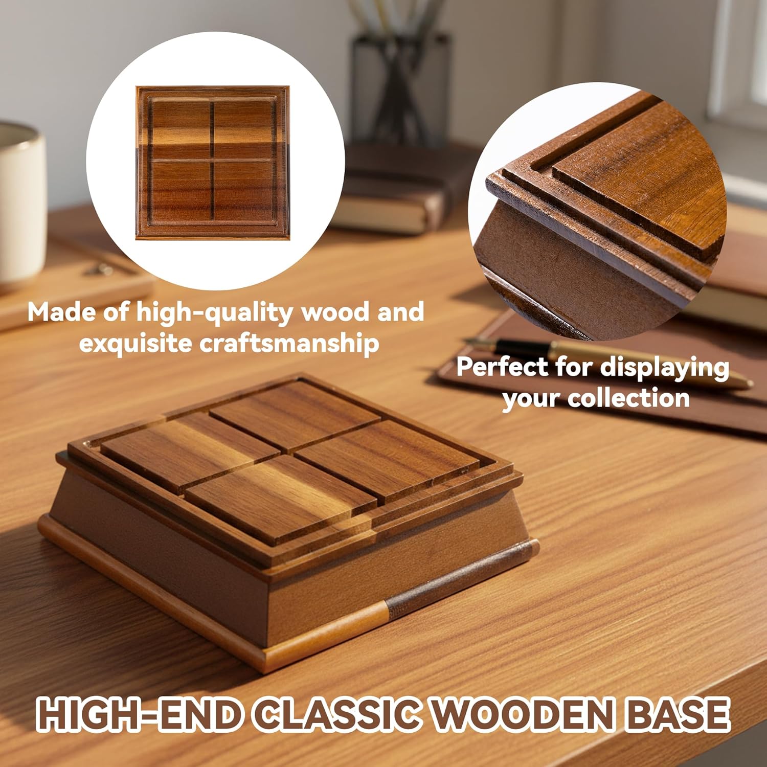 Custom Baseball Display Case - Acrylic Cover, Wooden Base Baseball Holder with Personalization Engraved Gold Plate - Dust Protection for Baseball Memorabilia