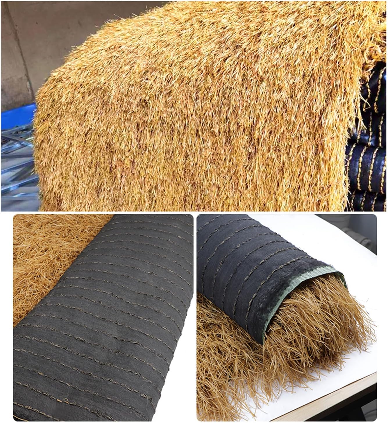 Mexican Artificial Straw Roll Synthetic Thatch Grass Roof Fireproof Synthetic Palm Thatch Roll, Palapa Thatch Roofing, Duck Blinds Grass(Size:1x8m(39.3inX314.9in))