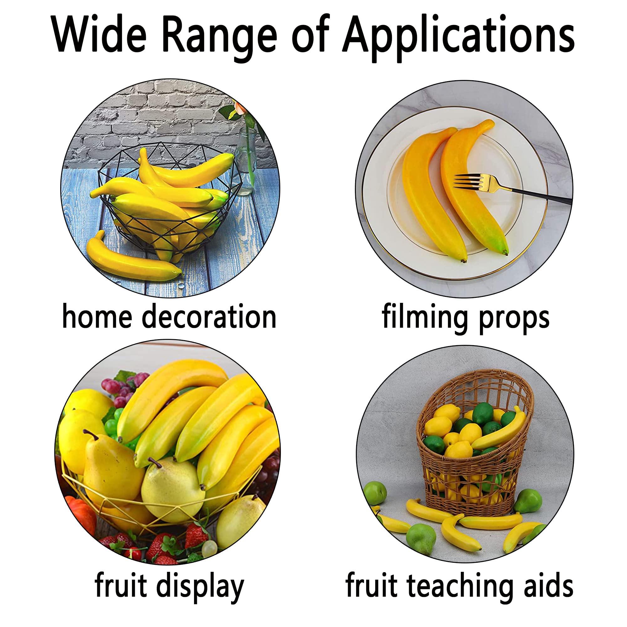Bananes Artificielles En Plastique - Lot De 6 - Décoration Cuisine, Nature Morte, Photos - Hyper Réalistes