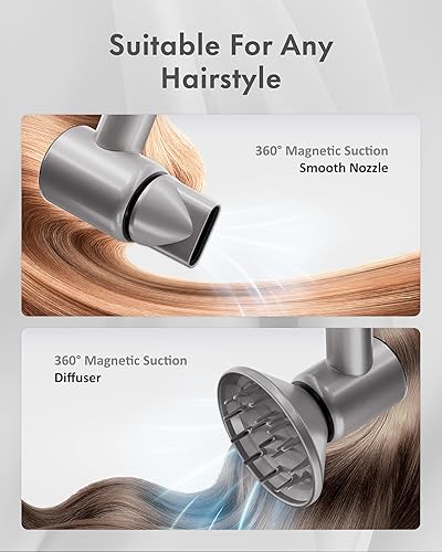 Miniatura 5 de Rudd Secador de pelo con difusor, secador de pelo de alta velocidad con pantalla, motor sin escobillas de 110000 RPM para secado rápido, 200