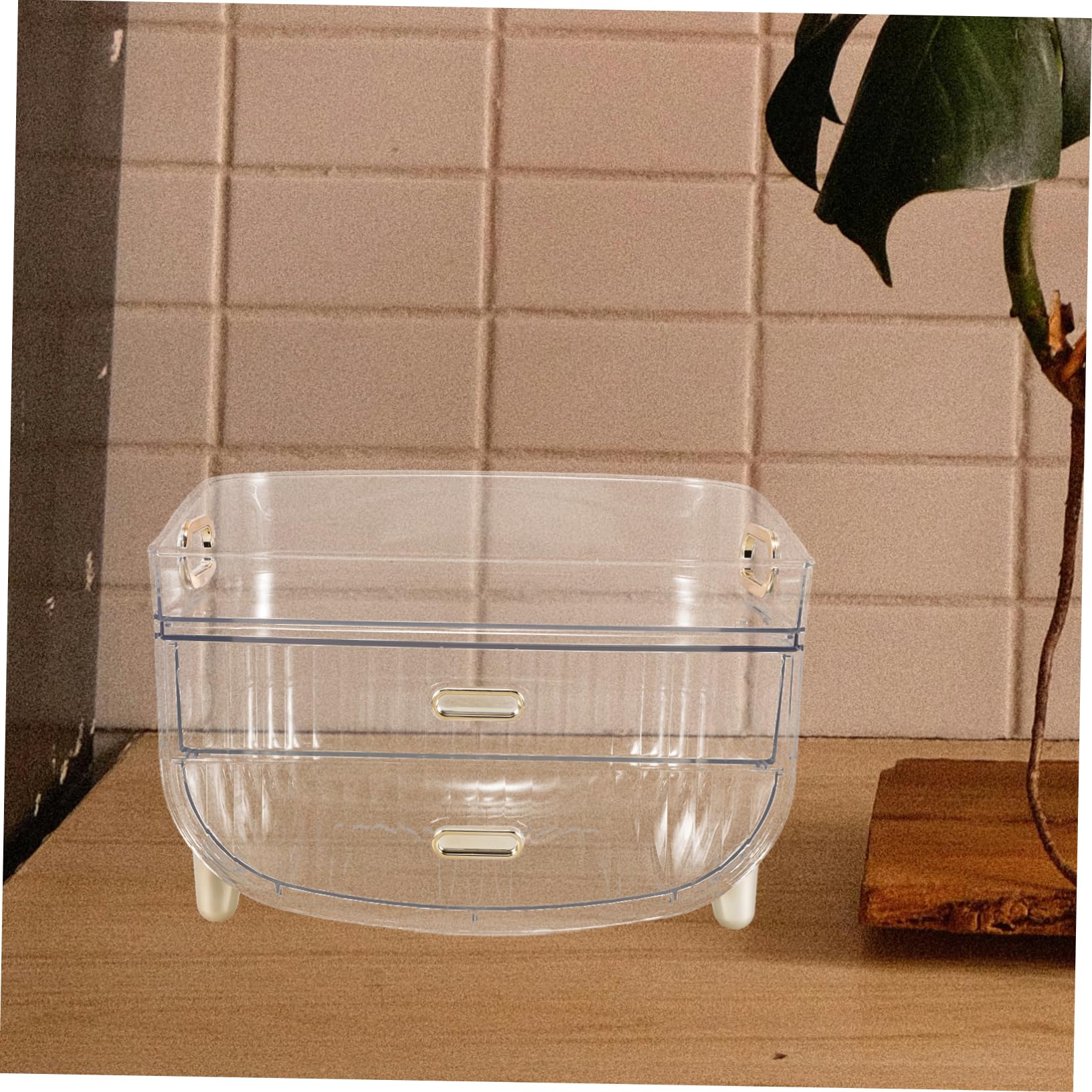 Healvian Organizer per Trucchi da Banco in Plastica, 3 Livelli con Cassetto, Capienza Grande, per Skincare e Gioielli, Facile da Pulire