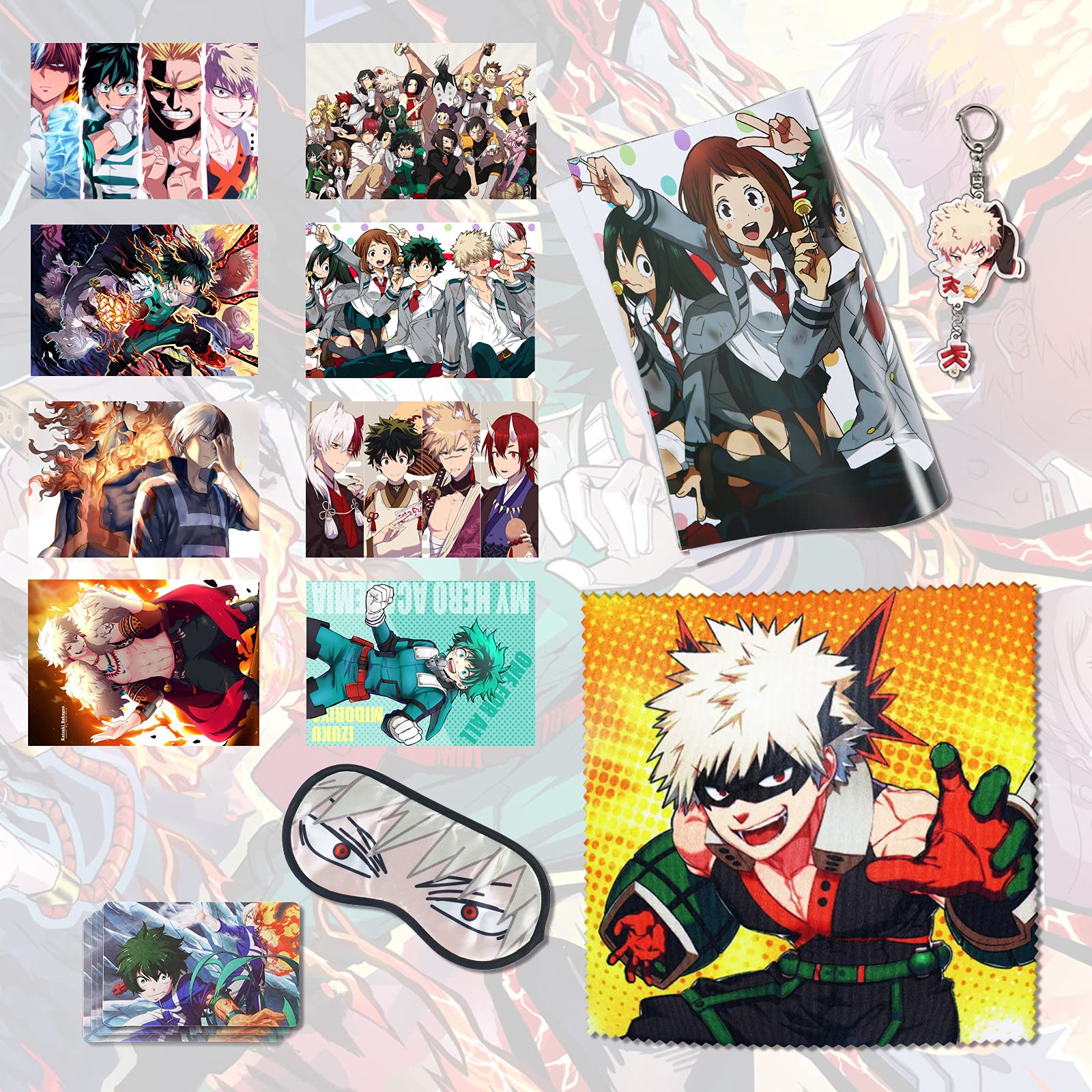 Buy My Hero s Gift Set 8 Pcs s, Card Stickers, Glasses Cloth