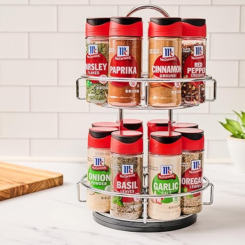 Miniatura 14 de McCormick Spice Rack, Two Tier Chrome, Featuring 16 Herbs & Spices for Everyday Cooking, Great Gift for Housewarming, Wedding & Bridal Shower, 26.09
