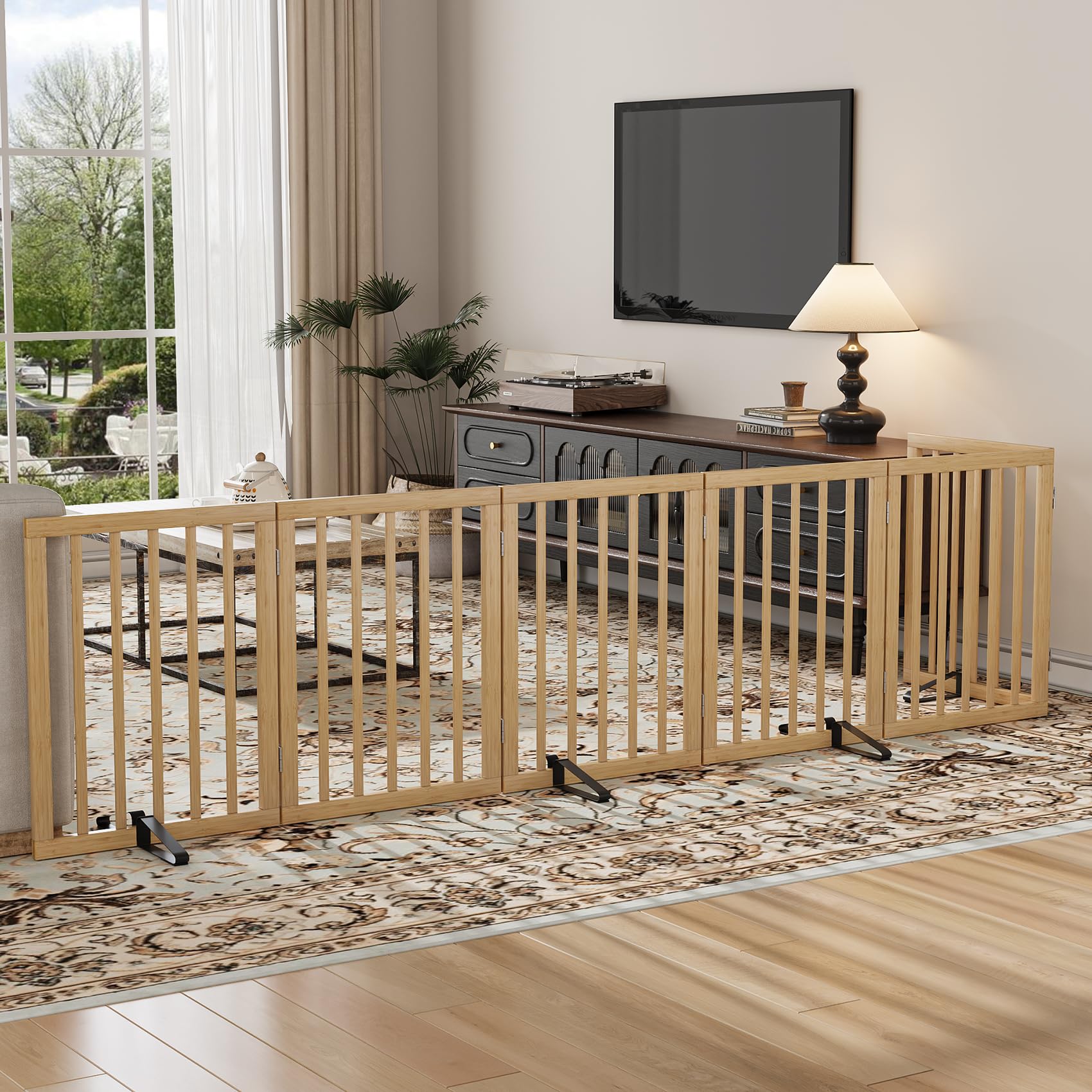 Hundegitter 60 cm hoch freistehend Treppengitter 6-teilig faltbar Haustiergitter