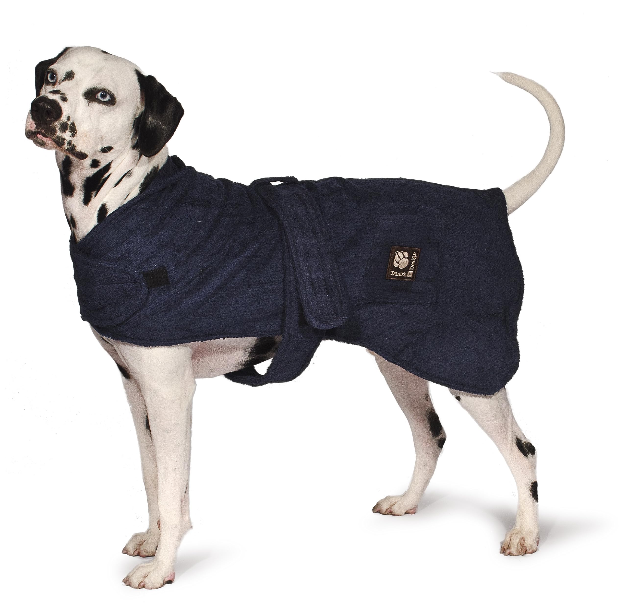 Danish Design Navy Blue Ultra Absorbent Adjustable Drying Toweling Robe 24 Inch/60 cm