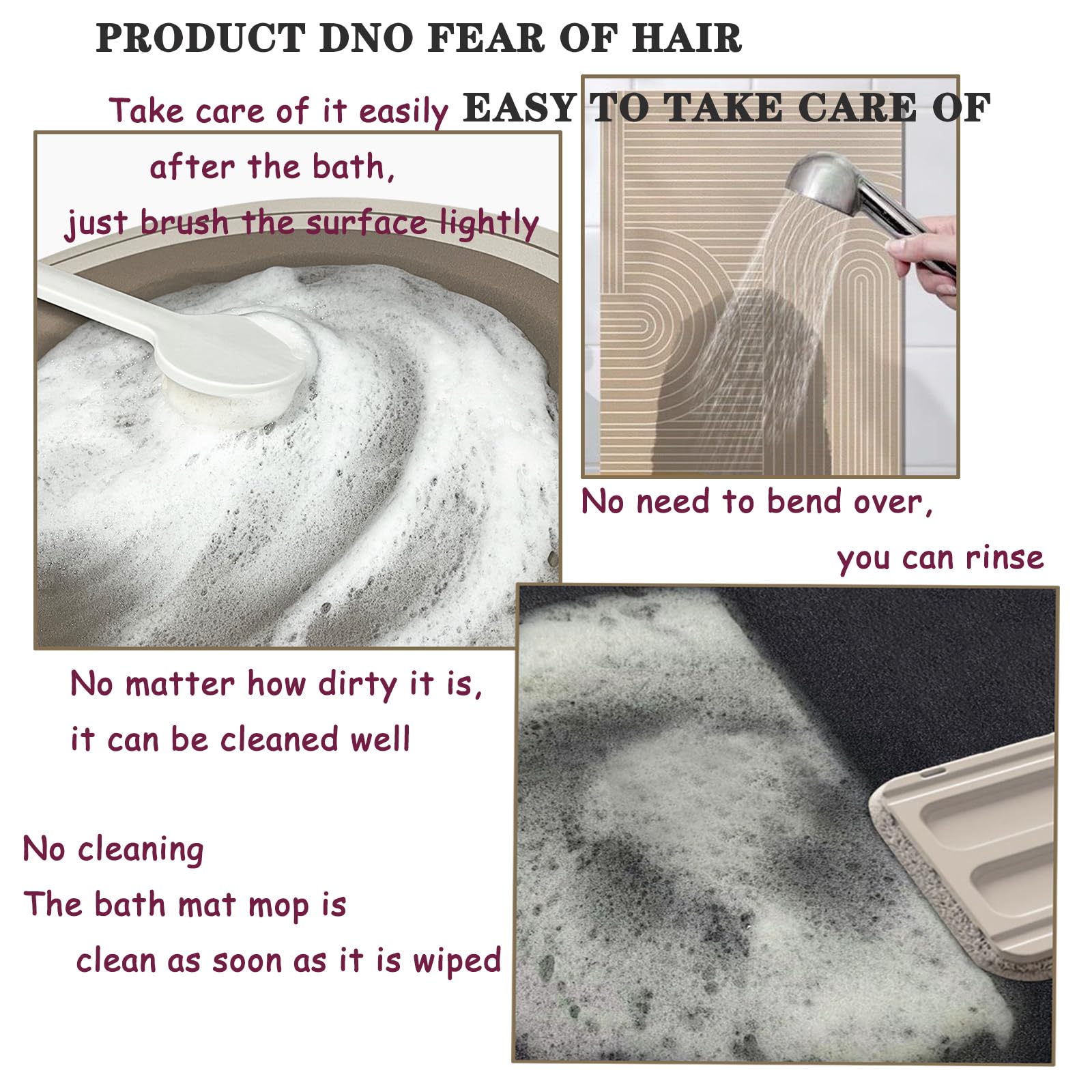 Tapis De Bain Antidérapant 70x120cm Grand Tapis Salle De Bain Diatomite Microfibre, Super Absorbant à Séchage Rapide Bath Mat, Facile à Nettoyer Lavable Rug Pour Portes, Baignoire, Douche Pink 5-872