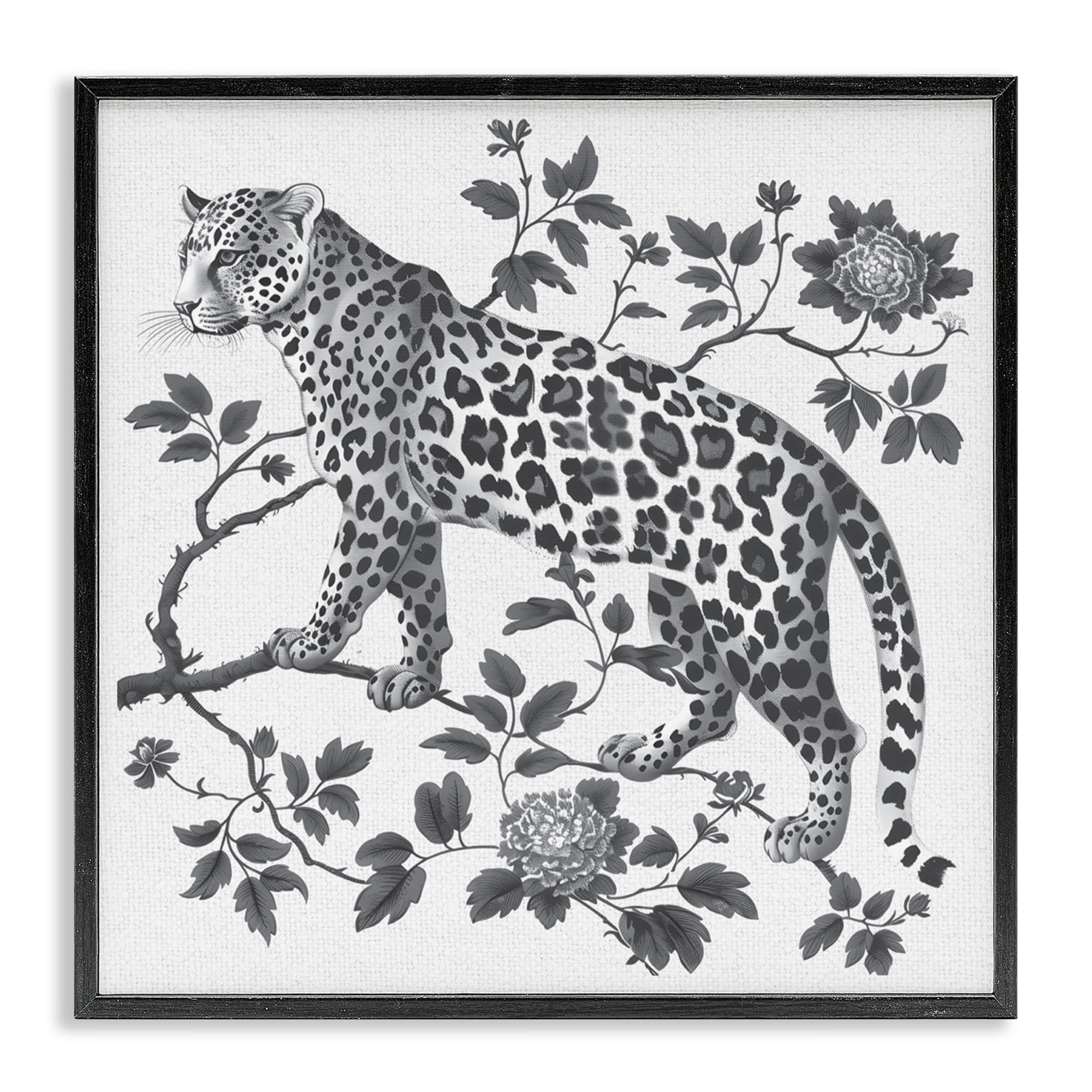 'Monochrome Detail Leopard'| Framed Giclee Art