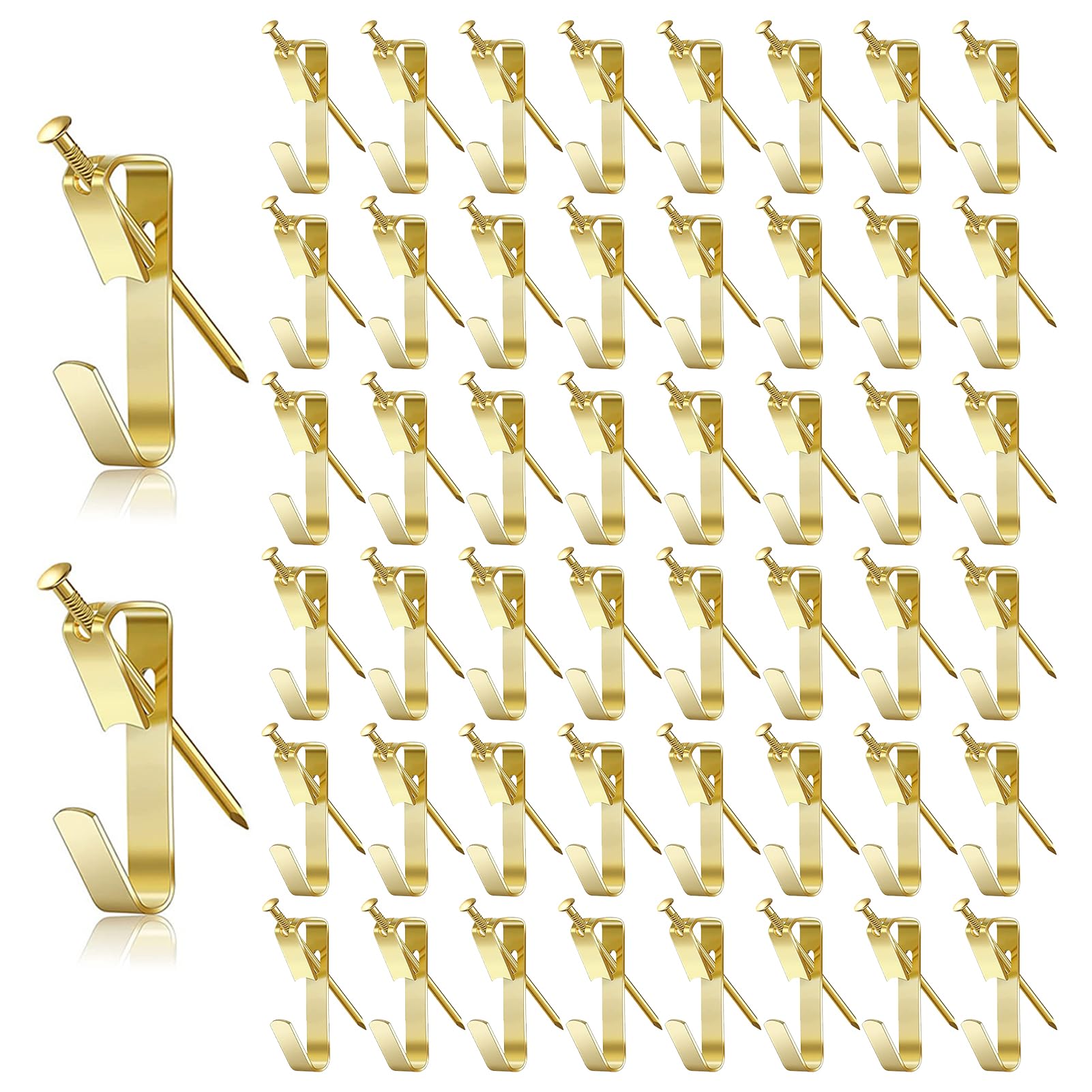 100 ganchos para colgar cuadros con clavos, kit resistente para colgar marcos de fotos para paneles de yeso de madera, hasta 30 libras, ideal para marcos, espejos, arte de pared, incluye ganchos y