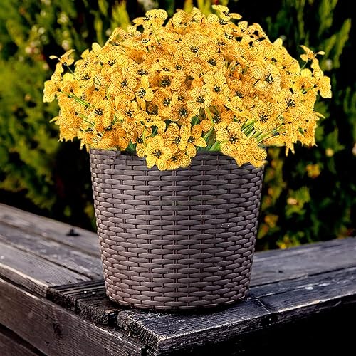 Miniatura 5 de Flores artificiales para exteriores, 8 ramos de flores falsas para exteriores resistentes a los rayos UV, plantas de flores de plástico sintéticas