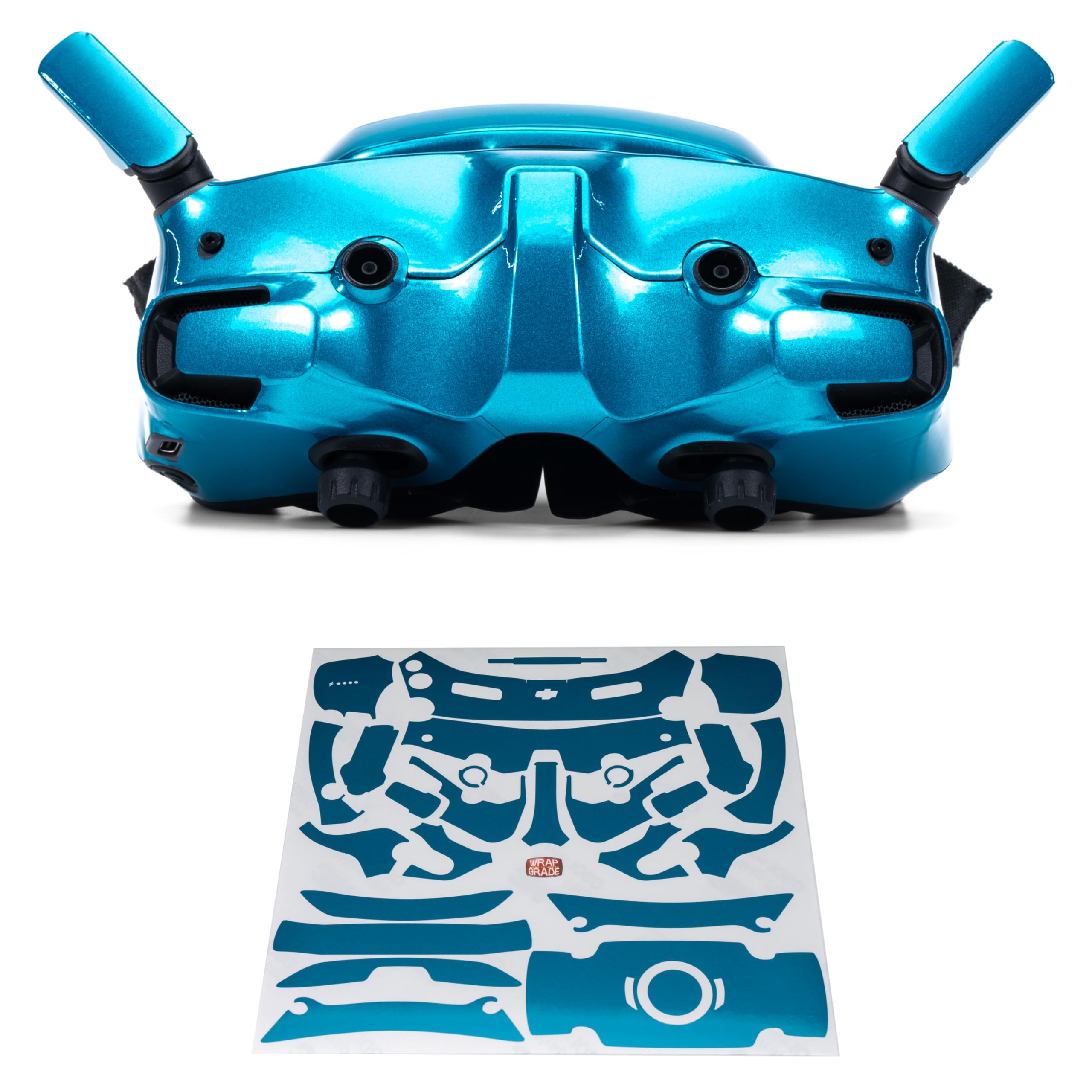WRAPGRADE Skin Stickers Compatible with DJI Goggles 3 (Caribbean Blue)