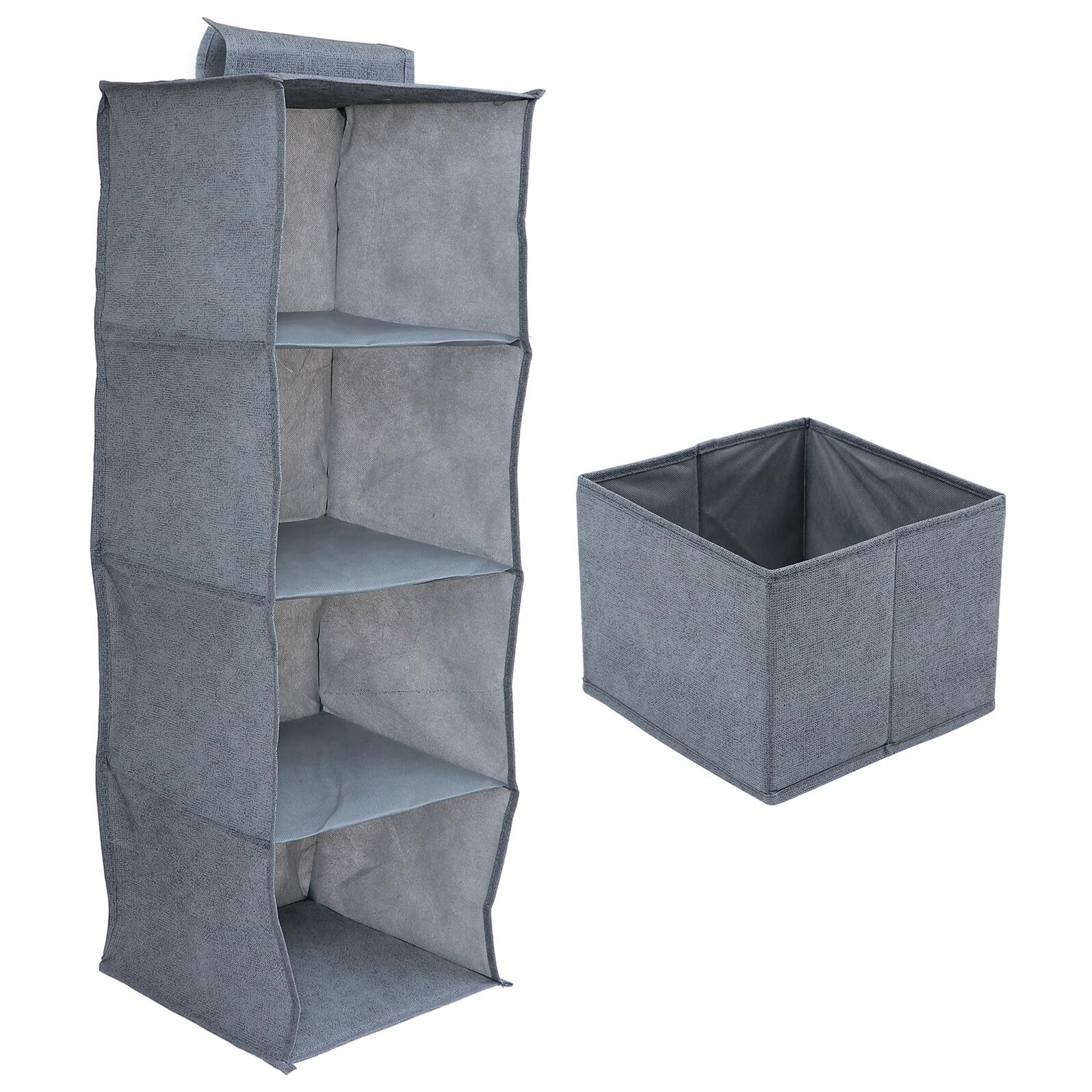 SOLUSTRE Organizador de Armario Colgante Multiusos No Tejida Lavable y Cajón de Almacenamiento Gris de Espacio para Ropa y Accesorios
