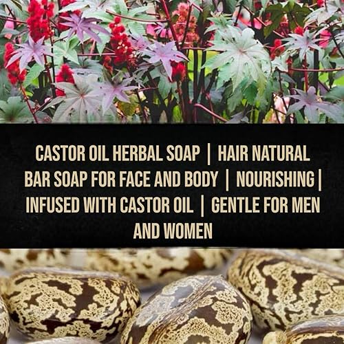 Miniatura 4 de Barra de champú de aceite de ricino para el crecimiento del cabello y la salud del cuero cabelludo, limpiador vegano para el cabello con aceite de